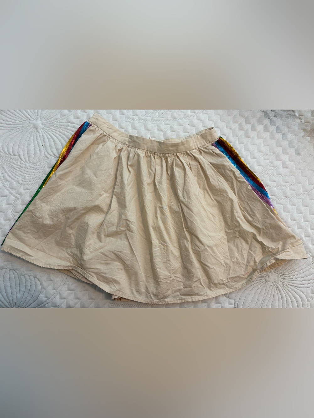 Queen of Sparkles Size XS Khaki Skort with Sequin Stripe